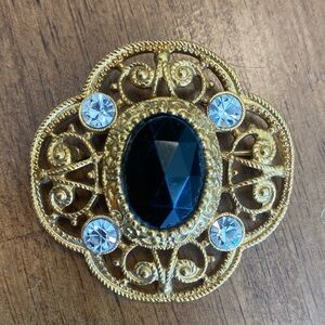 1928 Vintage Black Gold Brooch